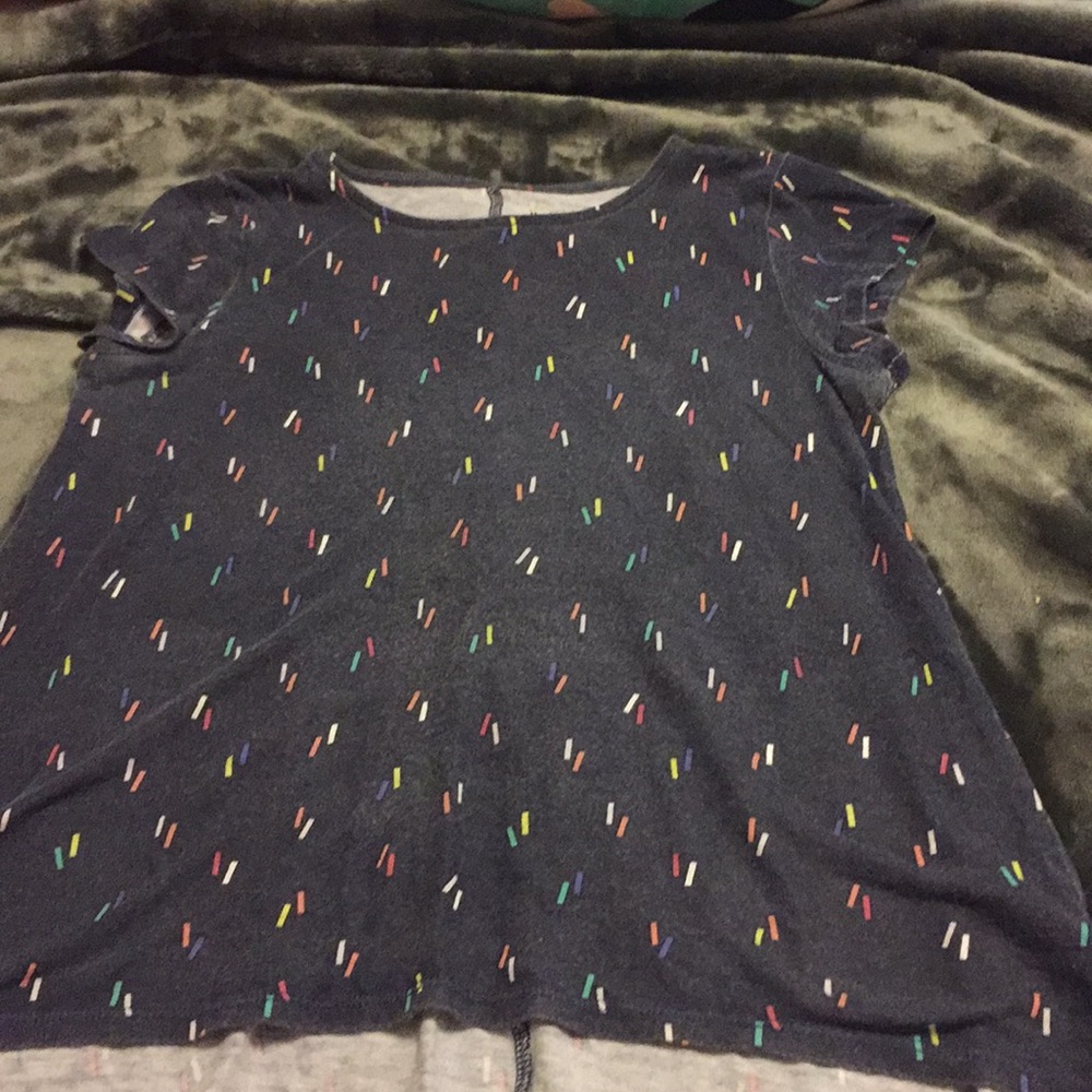 black shirt with sprinkles